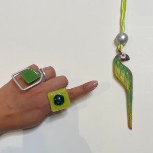 Unique Handcrafted Necklace and Rings Bundle